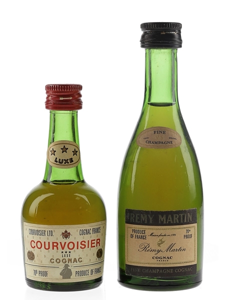 Remy Martin VS & Courvoisier 3 Star Bottled 1970s 2 x 3cl & 5cl / 40%