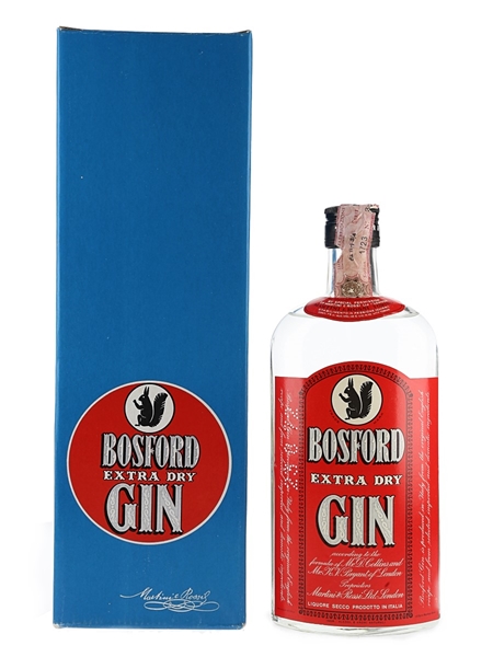 Bosford Extra Dry Gin Bottled 1970s - Martini & Rossi 75cl / 43%