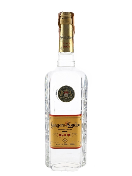 Seagers Of London Dry Gin Bottled 1960s - Cora 75cl / 47%