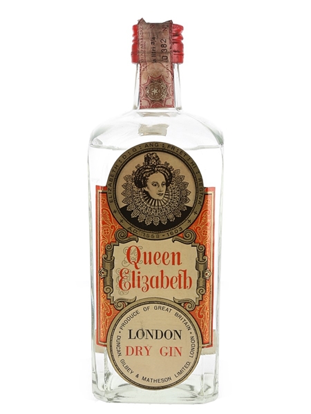 Queen Elizabeth London Dry Gin Bottled 1960s - Duncan, Gilbey & Matheson 75cl / 43%