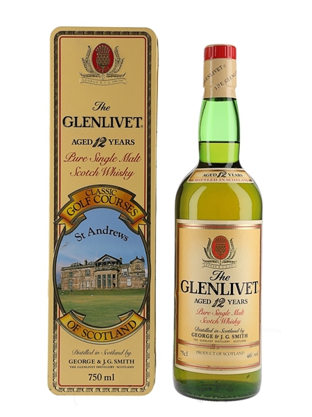 Glenlivet 12 Year Old Bottled 1980s - Classic Golf Courses St Andrews 75cl / 40%