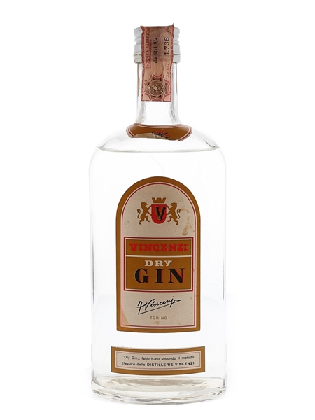 Vincenzi Dry Gin Bottled 1970s 75cl / 45%