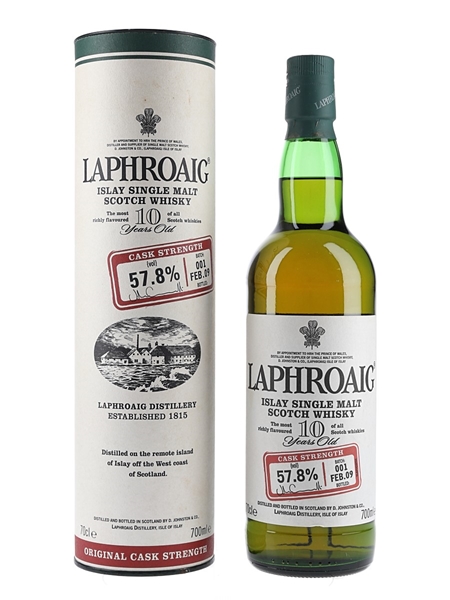 Laphroaig 10 Year Old Cask Strength Bottled 2009 - Batch 001 70cl / 57.8%