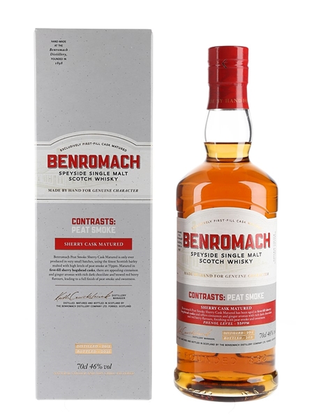 Benromach 2012 Contrasts: Peat Smoke Sherry Cask Bottled 2021 70cl / 46%