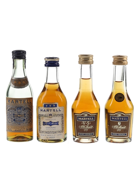 Martell 3 Star Bottled 1970s-1980s 4 x 3cl-5cl / 40%