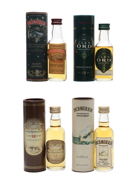 Drumguish, Glenturret 12 Year Old, Inchmurrin & Glen Ord 12 Year Old  4 x 5cl / 40%