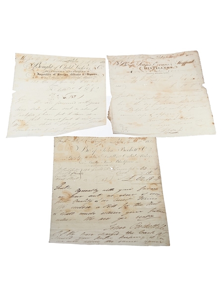 Assorted Distillers Correspondence, Dated 1822 William Pulling & Co. 