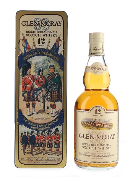 Glen Moray 12 Year Old Bottled 1980s - Scotland's Historic Highland Regiments 75cl / 43%