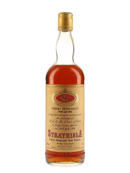 Strathisla 1948 & 1961 Royal Wedding Bottled 1981 - Gordon & MacPhail 75cl / 40%