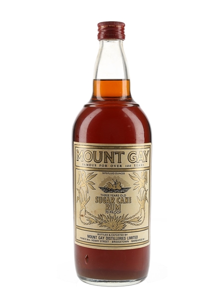 Mount Gay 3 Year Old Sugar Cane Rum Bottled 1970s 75.7cl