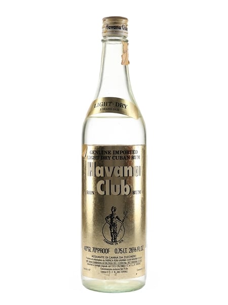 Havana Club 3 Year Old Light Dry Bottled 1970s - Cinzano 75.7cl / 40%