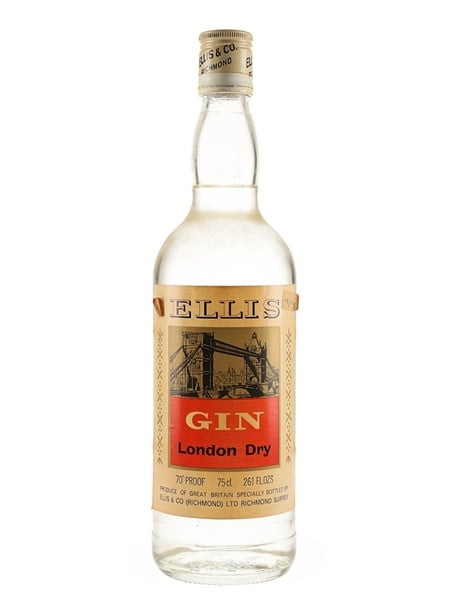 Ellis London Dry Gin Bottled 1970s 75cl / 40%