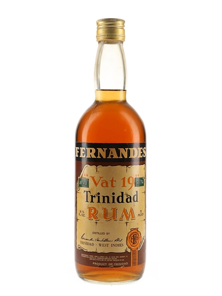 Fernandes Vat 19 Trinidad Rum Bottled 1970s 75.7cl / 40%