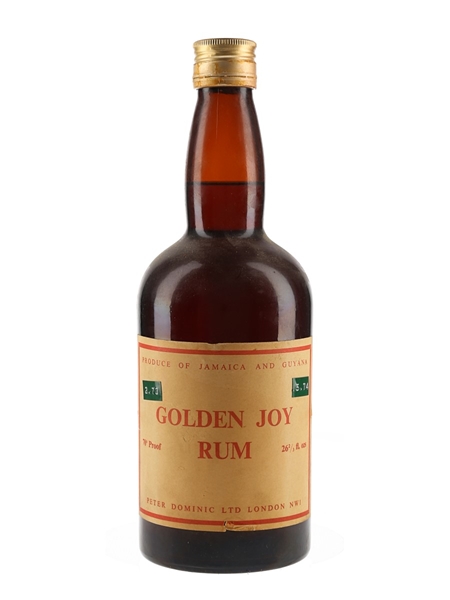 Golden Joy Rum Bottled 1970s - Peter Dominic 75.7cl / 40%