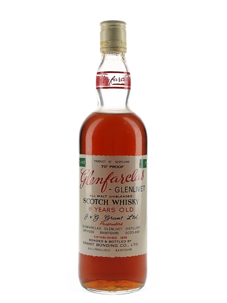 Glenfarclas Glenlivet 8 Year Old Bottled 1970s - Screen Printed Label 75.7cl / 40%