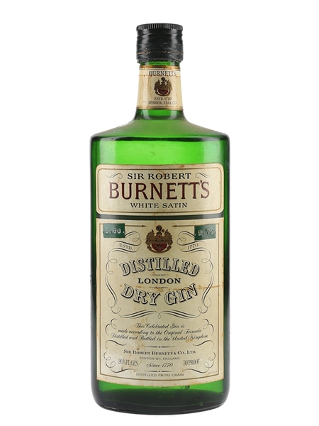 Sir Robert Burnett's White Satin Gin Bottled 1970s 75.7cl / 40%