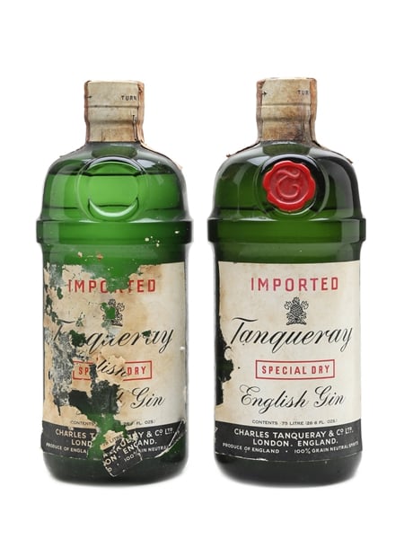 Tanqueray Special Dry English Gin Bottled 1960 - 1970s 2 x 75cl / 40%