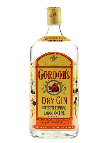 Gordon's Dry Gin Bottled 1970s 100cl / 47.3%