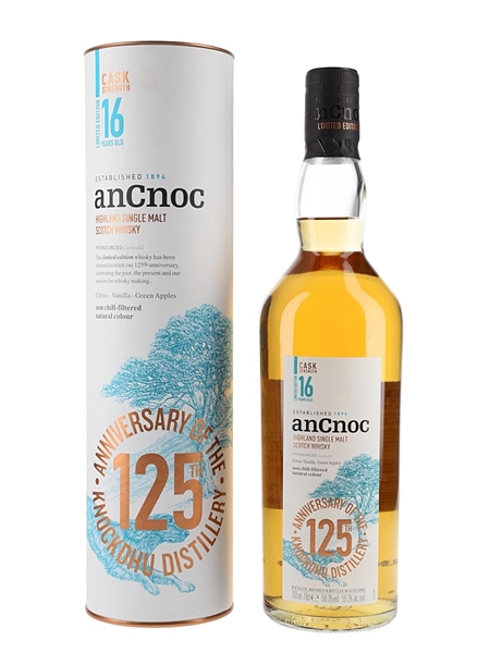 AnCnoc 16 Year Old Cask Strength Knockdhu Distillery Company - 125th Anniversary 70cl / 56.3%