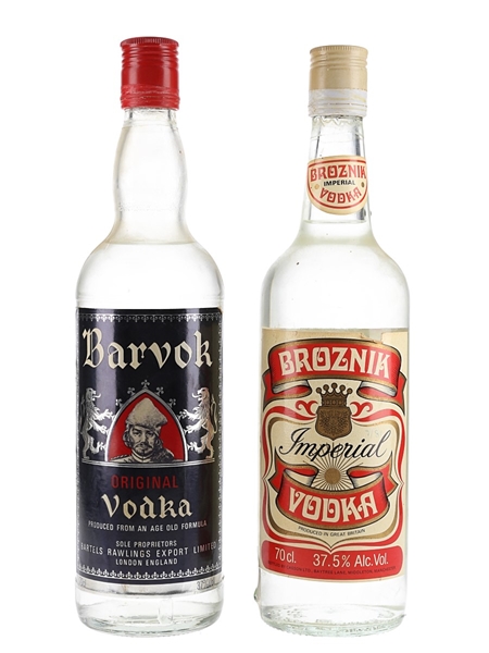 Barvok Original & Broznik Imperial Vodka Bottled 1980s-1990s 2 x 70cl / 37.25%