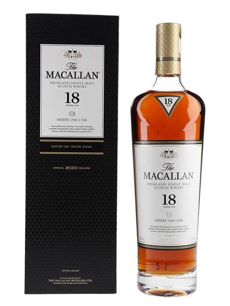 Macallan 18 Year Old Sherry Oak Annual 2020 Release 70cl / 43%