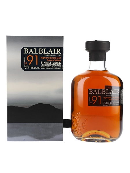 Balblair 1991 Single Cask Bottled 2017 - World Duty Free & Glasgow Airport 70cl / 51.5%