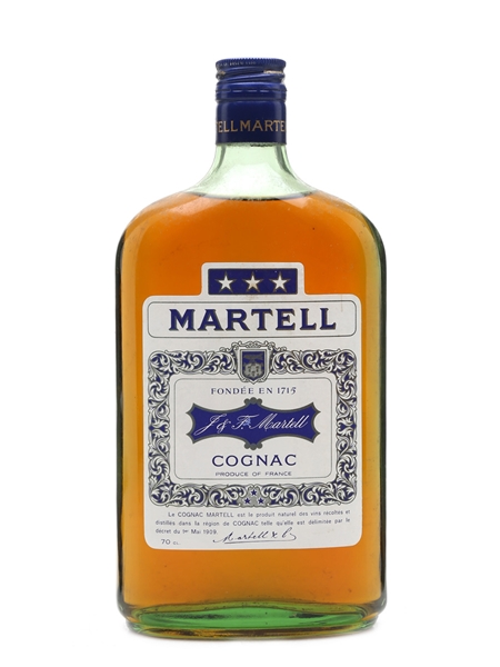 Martell 3 Star Cognac Flat Bottle 70cl / 40%