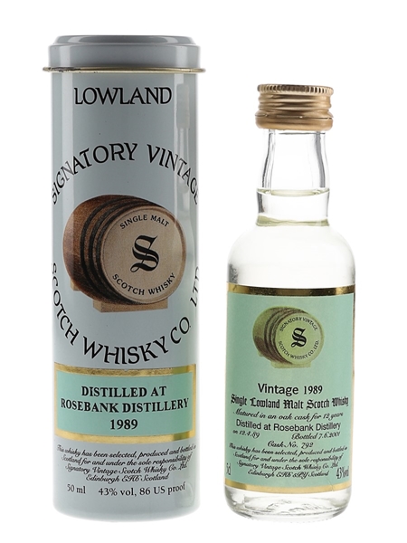 Rosebank 1989 12 Year Old Cask 792 Bottled 2001 - Signatory Vintage 5cl / 43%