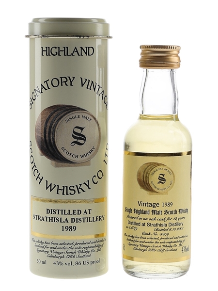 Strathisla 1989 12 Year Old Bottled 2001 - Signatory Vintage 5cl / 43%