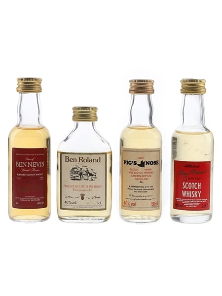 Assorted Blended Scotch Whisky Bottled 1980s 4 x 5cl / 40%