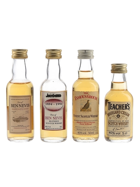 Dew Of Ben Nevis, Famous Grouse & Teacher's Bottled 1980s 4 x 5cl / 40%