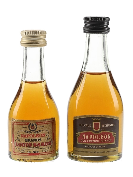 Napoleon French Brandy Bottled 1970s 2 x 3cl & 5cl / 40%