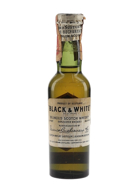 Buchanan's Black & White Spring Cap Bottled 1940s - Fleischmann Distilling 4.7cl / 43.4%