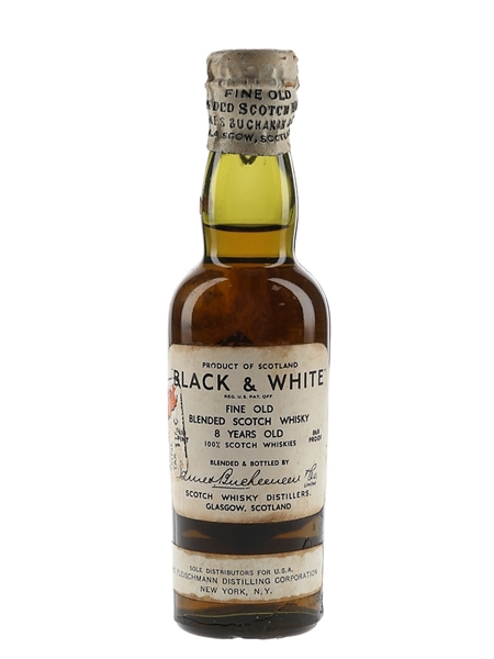 Buchanan's Black & White Spring Cap Bottled 1930s - Fleischmann Distilling 4.7cl / 43.4%