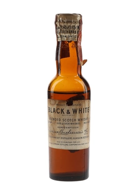 Buchanan's Black & White Spring Cap Bottled 1950s - Fleischmann Distilling 4.7cl / 43.4%