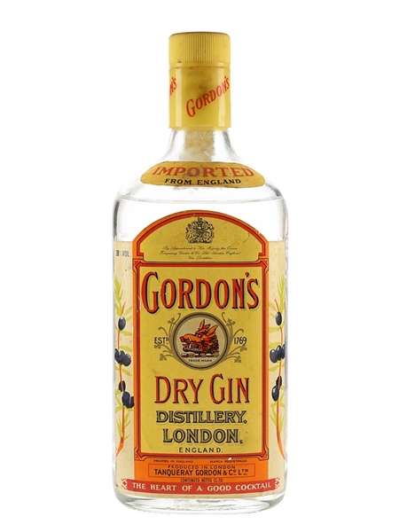 Gordon's Dry Gin Bottled 1990s - Wax & Vitale 70cl / 38%