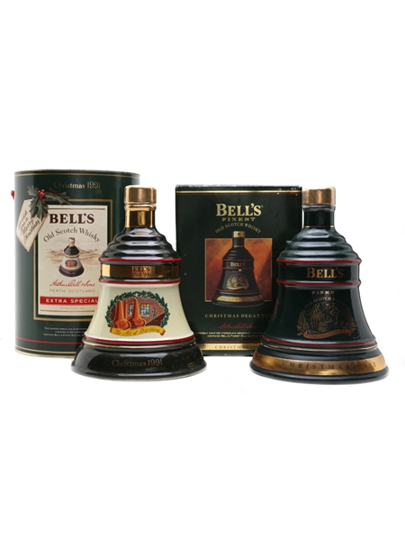 Bell's Christmas Decanters 1991 & 1992  2 x 70cl / 40%