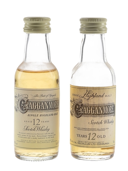 Cragganmore 12 Year Old Bottled 1990s 2 x 5cl / 40%