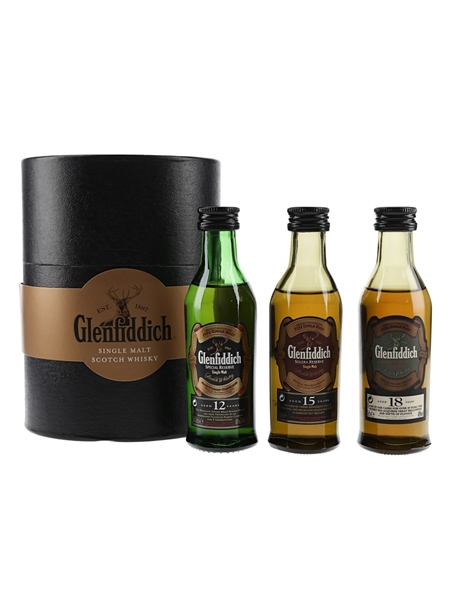 Glenfiddich Single Malt Collection 12, 15 & 18 Year Old Set 3 x 5cl / 40%