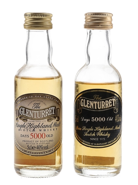 Glenturret 5000 Days Old Bottled 1990s 2 x 5cl / 40%