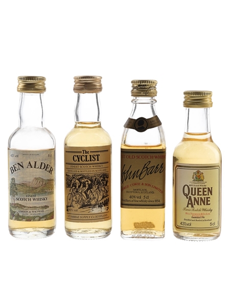 Ben Alder, The Cyclist, John Barr & Queen Anne Bottled 1980s - 1990s 4 x 5cl / 40.75%