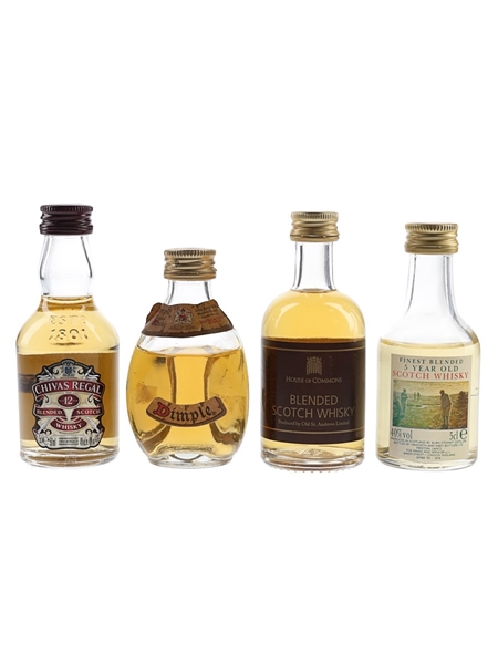 Burn Stewart, Chivas Regal, Dimple & House Of Commons Bottled 1980s-1990s 4 x 5cl