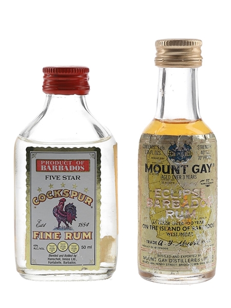 Cockspur Five Star & Mount Gay Eclipse Bottled 1980s 2 x 5cl