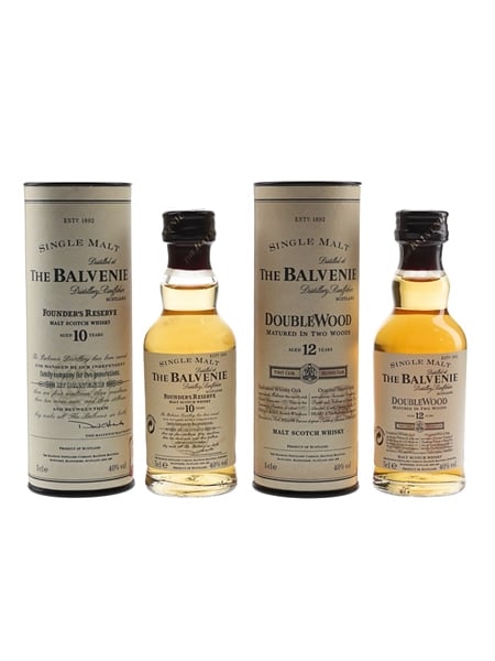 Balvenie Founder's Reserve & Balvenie Double Wood Bottled 1990s 2 x 5cl / 40%