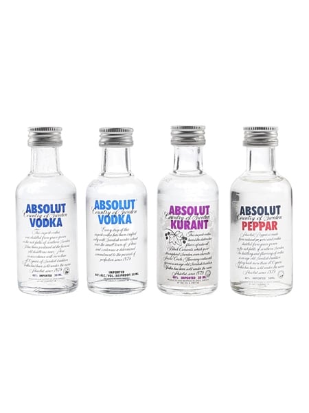 Absolut Vodka, Kurant, & Peppar  4 x 5cl / 40%