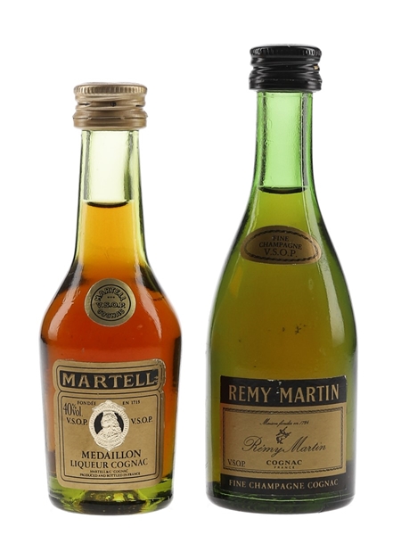 Martell Medaillon & Remy Martin VSOP Bottled 1980s 2 x 3cl-5cl / 40%