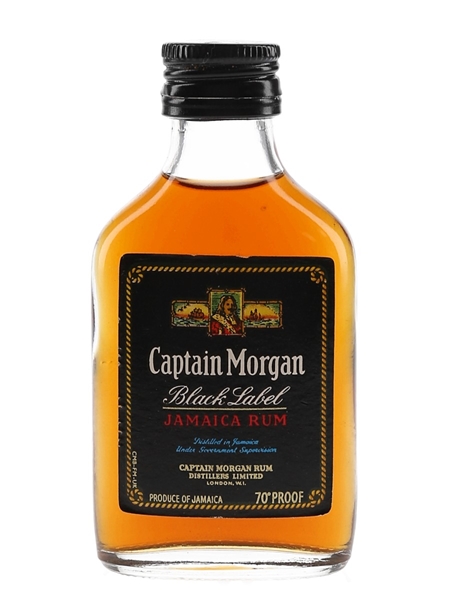 Captain Morgan Black Label Rum Bottled 1970s 5cl / 40%