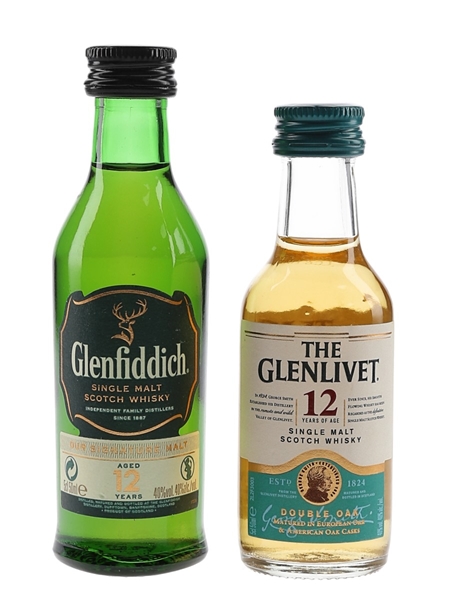 Glenfiddich & Glenlivet 12 Year Old  2 x 5cl / 40%