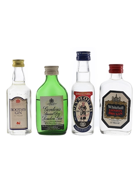 Assorted Gin Bottled 1960s & 1970s 4 x 5cl / 40%