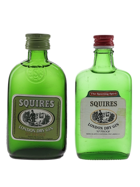 Squires London Dry Gin Bottled 1970s 2 x 5cl / 40%